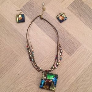 Gorgeous Sea Glass Necklace and Earrings Set